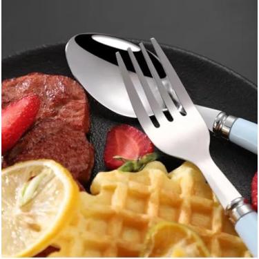 Imagem de Jogo de Talher Com Estojo Inox 3 peças Com Cabo De Plástico Marmita