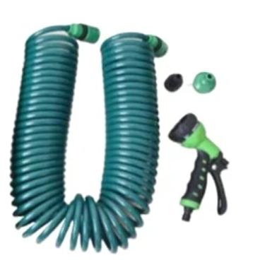 Imagem de Suprimentos de jardim EVA Coil Garden Hose Spring Recoil Garden Water Hose with 3/4" Connector with 7 Function Sprayer Bico(15M set)