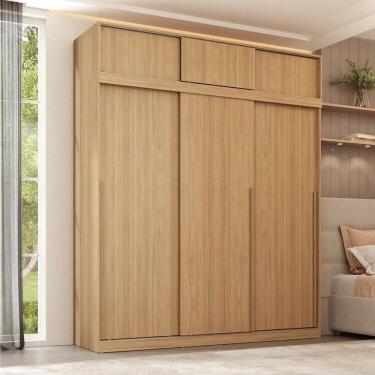 Imagem de Guarda-roupa Modular 2 Peças 6 Portas de Correr Jade Cabecasa Madeiramadeira Avelã