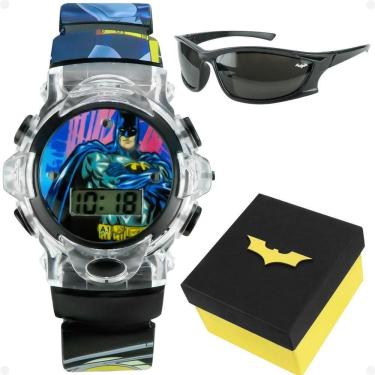 Imagem de Relogio Digital Infantil Batman Preto + Caixa + Oculos Sol Amarelo Qualidade Premium Pr...
