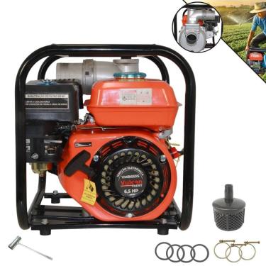 Imagem de Motobomba de Água À Gasolina 4T Vulcan VMB653S 196cc 6,5HP 4.000rpm Auto Escorvante 30MCA, Mangueiras 3 Polegadas e Vazão de 60.000L/H