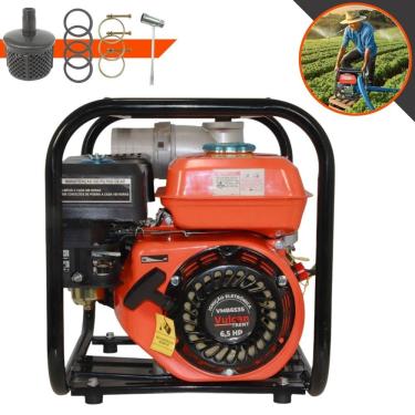 Imagem de Motobomba À Gasolina Vulcan VMB-653S 196cc 6,5HP 4.000rpm 4T Auto Escorvante Com Vazão de 60m³ 30MCA Mangueira de 3 Polegadas