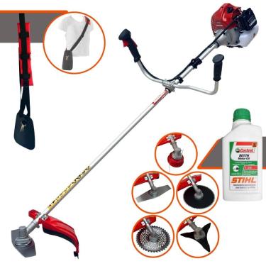 Imagem de Roçadeira Multifuncional Kawashima BCJ620L À Gasolina 62cc 3HP 10.000rpm Completa 5 Em 1 Com Carretel + Kit 4 Lâminas de Corte + ÓLEO STIHL 2 Tempos