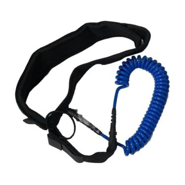 Imagem de YIJU Corda de tração em espiral para prancha de surfe, corda de tração em espiral para stand up paddle, acessórios de surfe de 10 pés para, longboard, Azul