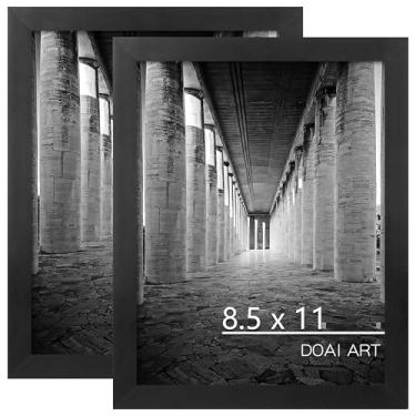 Imagem de DOAI ART Moldura de certificado 21 x 28 cm, pacote com 2, 21 x 27 cm, molduras de diploma de documentos para parede e mesa, preta