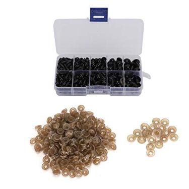 Imagem de Munefe 240pcs Segurança Black Doll Olhos, olhos de segurança para crochê, olhos para animais de crochê, adequados para bonecas, ursinhos de pelúcia, brinquedos de pelúcia e muito