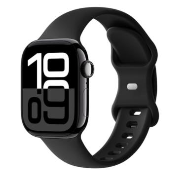 Imagem de Pulseira P/ APP Watch 42 mm Preto Liso Leve e Flexível p/ o Dia