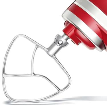 Imagem de Substituição de batedor plano para KitchenAid 5Qt Paddle Attack para batedeiras inclináveis K45B, acessórios de aço inoxidável/sem revestimento/lavável na lava-louças