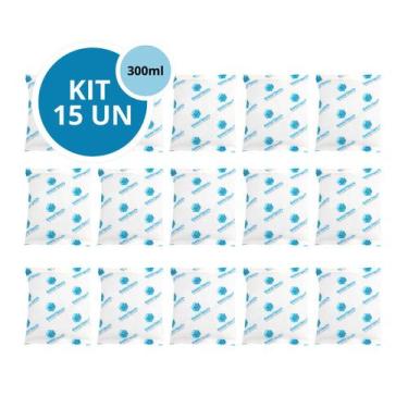 Imagem de Kit 15 Gelo Gel Bolsa Artificial Reutilizável Flexível Compressa 300g 