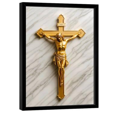 Imagem de Quadro Decorativo Jesus na Cruz Dourado