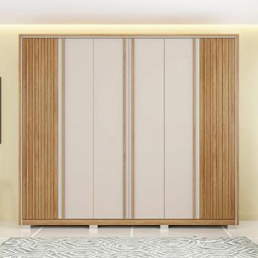 Imagem de Guarda Roupa Casal 268cm Bravus 6 Portas de Bater com 4 Gavetas MDP Bu