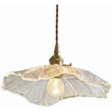 Imagem de Luz De Vidro Pendurada, Lâmpada Pingente Vintage, Lustre Industrial Luz De Teto Pendente Lustre De Latão Para Loft Coffee Bar Kitchen Island Com Abajur Transparente Semile