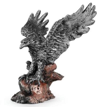 Imagem de Águia Estatua Rocha Decoração Resina Poder Força Escultura - M3 Decora