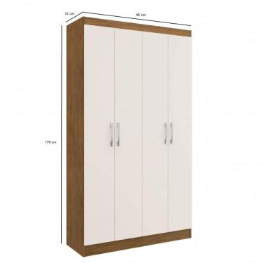 Imagem de Armário Multiuso 4 Portas Dueto 5000 Móveis Doripel Off White/nogueira