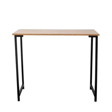 Imagem de Mesa Escritório Estilo Industrial 90cm X 45cm Tampo Madeira - Level11