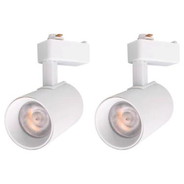 Imagem de Kit 2 Spot Para Trilho Eletrificado Branco Led 10w 3000k Branco Frio Bivolt 110v/220v
