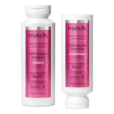 Imagem de O Boticário Kit Match Hidratação Antifrizz Shampoo + Condicionador 300ml Cabelos Hidratados e Sem Frizz Contém 2 Produtos