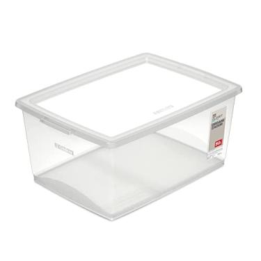 Imagem de Ordene - Caixa Organizadora Plástica de 30 Litros com Tampa, Cor Cristal, Linha My Closet