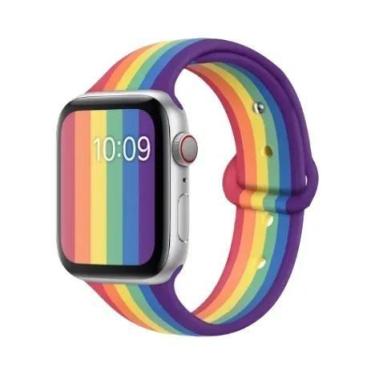 Imagem de Pulseira De Silicone Esportiva De 49mm 44mm 45mm 40mm 41 42mm 46mm Par