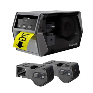 Imagem de Makeid Impressora industrial de etiquetas D50, cabeça de impressão de 5 cm, compatível com aplicativo móvel e editor de PC, bateria de íon de lítio de 2600 mAh, vem com etiquetadora resistente de 5 cm