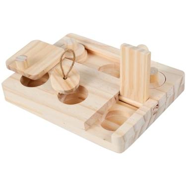 Imagem de HSHGZSR Brinquedos de forrageamento de porquinho-da-índia, brinquedos de madeira para hamster, brinquedos de forrageamento 6 em 1, brinquedos de enriquecimento interativo, estimulação mental,
