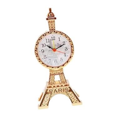Imagem de Generic Torre Eiffel Despertador Relógio de Mesa Mesa Quarto Casa Fácil Utilitário Presente Portátil Estilo Vintage Decoração de Casa, Ouro