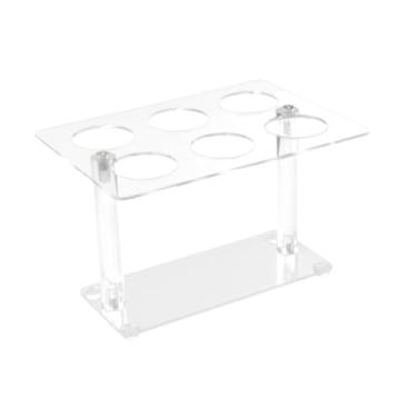 Imagem de Ｂｅｓｇａ Suporte para casquinha de sorvete, suporte para casquinha de waffle, 6 furos, transparente premium para sobremesas, para casquinhas para casamentos e