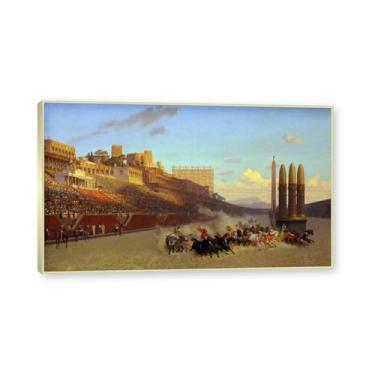 Imagem de NHLDZYH Moldura de champanhe. Pinturas a óleo famosas, (sem título 36) de Jean Leon Gerome, reprodução impressa em tela, arte de cenário para decoração de sala de estar. 40 x 68 cm - 15,7 x 26,8 pol
