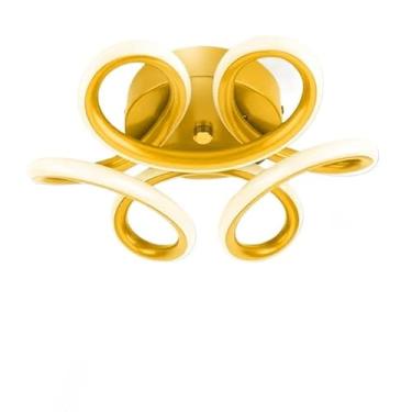 Imagem de 3 Cores(110V/220V) Luminária De Teto Pendente Led Moderna Lustre para Corredor Sala Quarto Cozinha(Estilo C/Dourado(110V-220V))