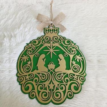 Imagem de Guirlanda Decoração de Natal Luxo Nascimento Do Menino Jesus Presépio 