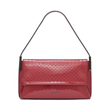 Imagem de Calvin Klein Bolsa de ombro Verne Flap Demi, Cranberry Patent Emboss, tamanho único