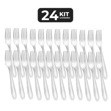 Imagem de Kit 24 Garfo De Sobremesa Inox Acabamento Brilho - Linha Selene