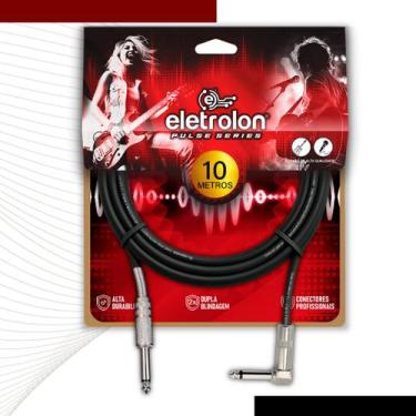 Imagem de Cabo P10 Mono Para P10 Mono 90º Graus Violão Guitarra Baixo 10m Metros