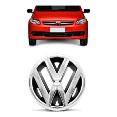 Imagem de Emblema Dianteiro Cromado Compatível Com Gol G6 2013 2014 2015 2016 Modelo GVI Peça De Reposição Automotiva Para Grade Frontal Com Encaixe Perfeito Substituição Sem Adaptação