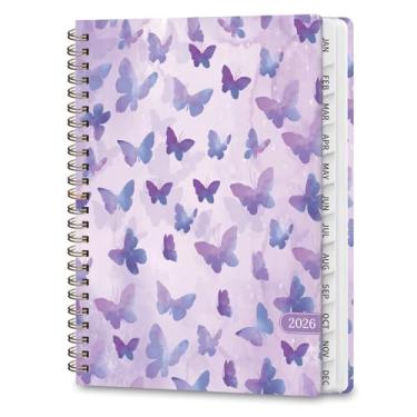 Imagem de Agenda 2026 – Agenda semanal e mensal com encadernação espiral, janeiro de 2026 a dezembro de 2026, capa dura 2026, agenda agenda com abas, bolso interno, perfeita para escritório, casa, material