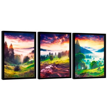 Imagem de Quadro Decorativo Trio Paisagem Natural