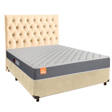 Imagem de Cama Box + Colchão Casal D23 Pro Inducol + Cabeceira Estofada