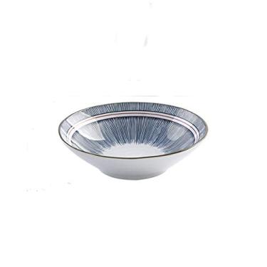 Imagem de Prato de serviço prato de jantar de 20 cm com padrão sortido, prato de porcelana profunda adequado para cereais, sopas, sobremesas e salada de frutas, pratos de prato de servir no micro-ondas e