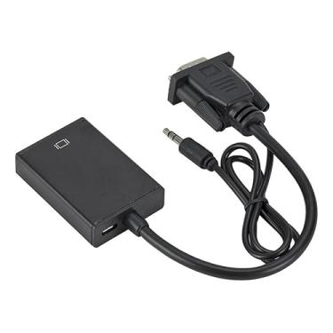 Imagem de Conversor VGA para HDMI, Adaptador de Áudio e Vídeo Full HD 1080P, Cabo USB, Compatível com Computador, Laptop, Projetor, TV