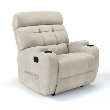 Imagem de Poltrona do Papai Reclinável Manual Em Tecido Bouclé Com Massagem Mode