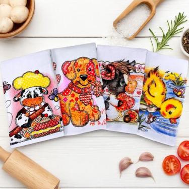 Imagem de Pano De Prato Básico Estampado Atacado Kit C/200 - DRKZA