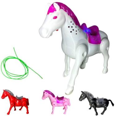 Imagem de Cavalo De Brinquedo C/ Som E Luz Musical Anda Animal Fazenda - Europio