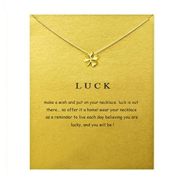 Imagem de Colar com pingente de bússola para mulheres, amizade, ferradura, boa sorte, elefante com pingente de corrente com cartão de presente, Medium, Liga de aço, Sem Pedra Preciosa