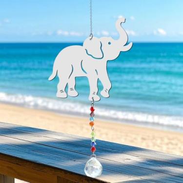 Imagem de Apanhador de sol de cristal para janelas – apanhadores de sol com prismas enfeite de elefante para pendurar no Natal, casamento, jardim, decoração de casa, presente