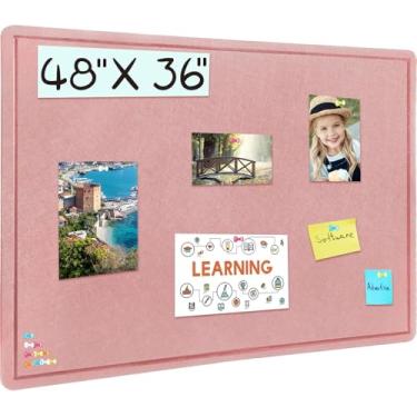 Imagem de Quadro de avisos grande – Quadro decorativo de feltro de 152 x 91 cm – Quadro de cortiça alternativo para parede de 1,5 m x 7,5 m – quadro fotográfico dobrável, quadro de visão autoadesivo, quadro de