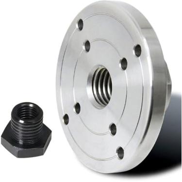 Imagem de Placa Frontal De Torno De Madeira, Mandril De Torno, 2 3 4 6 Placa Frontal De Torno De Madeira, Flange De Mandril De Torno De Madeira Com Rosca De Aço Prateado Para Acessório, 75mm m33x3.5
