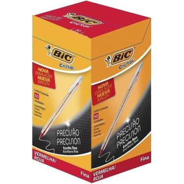 Imagem de Caneta esferografica Cristal Fina Vermelha Bic 50 UN