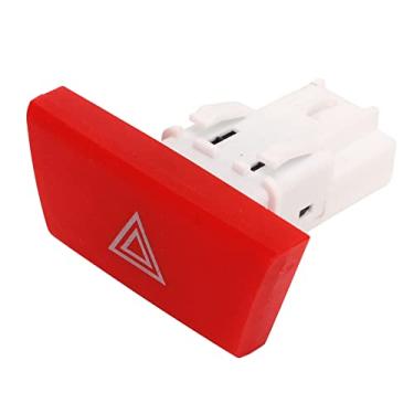Imagem de lyrlody Chave de Alerta de Perigo Botão de Controle Luz de Risco Interruptor de Emergência para 107 2005-2014 C1 Aygo Com Efeito de Aviso Vermelho