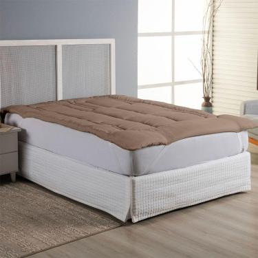 Imagem de Protetor Colchão Pillow Top Solteiro Micropercal 400 Fios 100% Poliéster Extra Macio - Bege