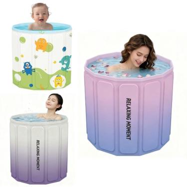 Imagem de Banheira Inflavel Spa Portatil Dobravel Termica 254 Litros Gelo Ofuro Grande Multiuso Adulto Infantil Piscina Relaxante